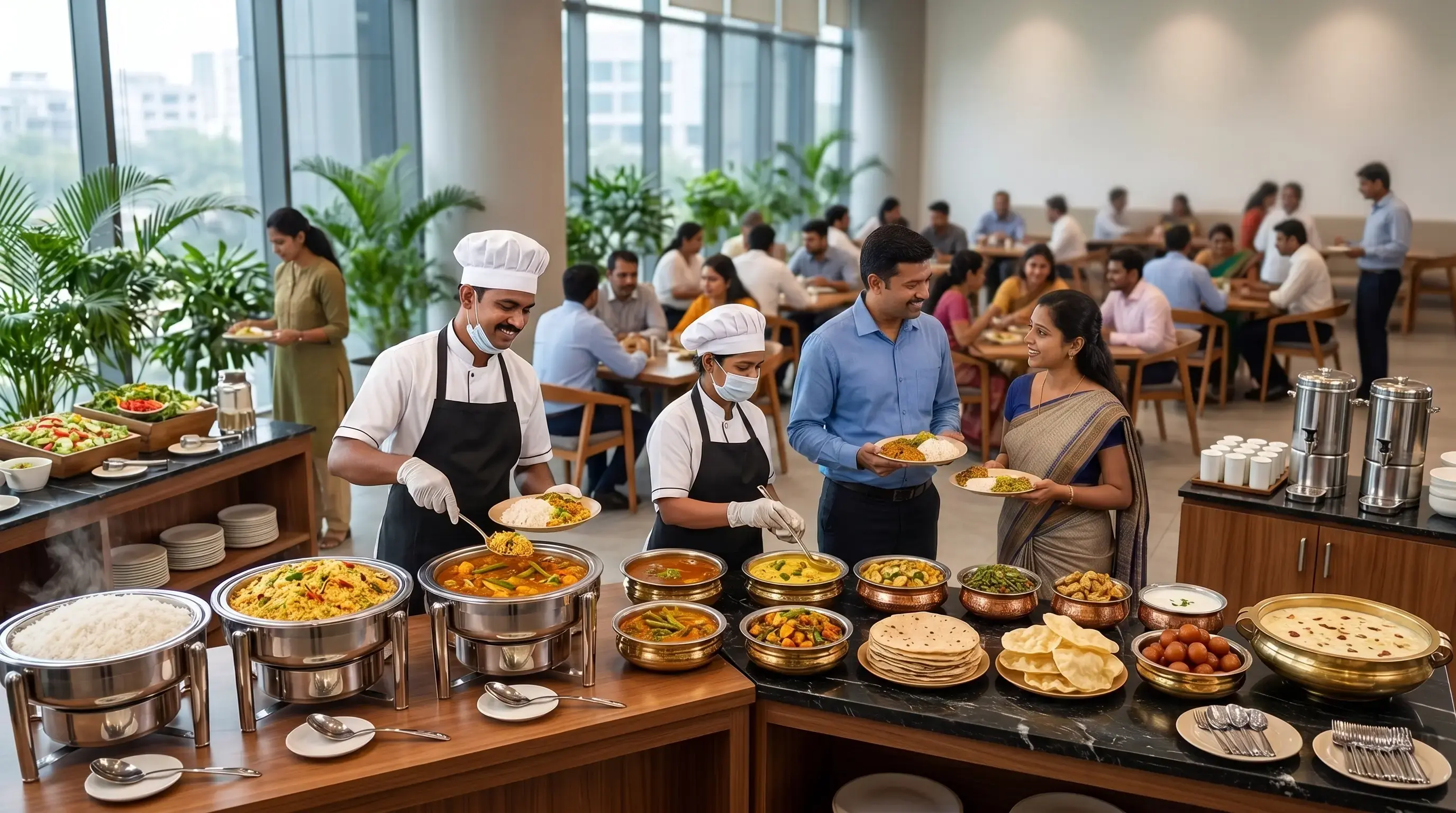 Traditional temple prasadam and premium buffet spread